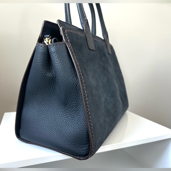 SALE ⭐️ kate spade Dunne Lane Lake Suede Leather Blue Satchel Bag - Picture 9 of 11